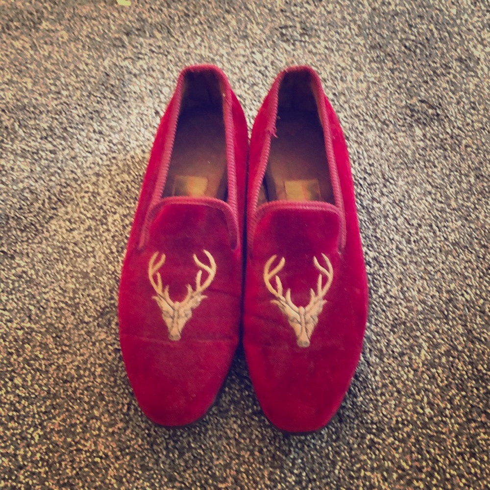 Matthew and Cookson red velvet shoes